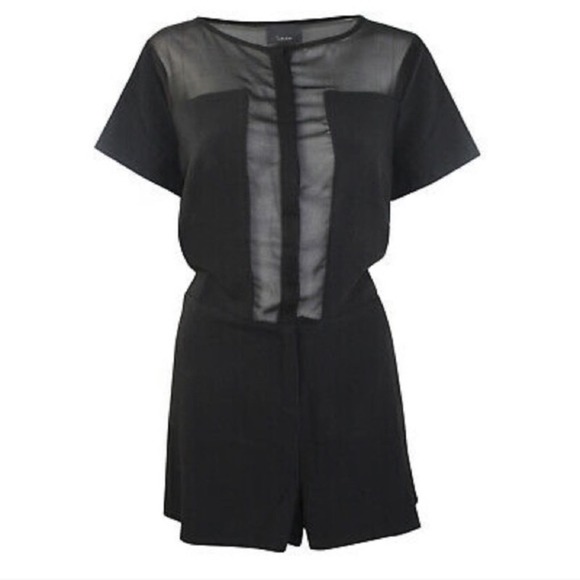 Lumiere Sheer Mesh Peek a Boo Romper - Picture 1 of 8